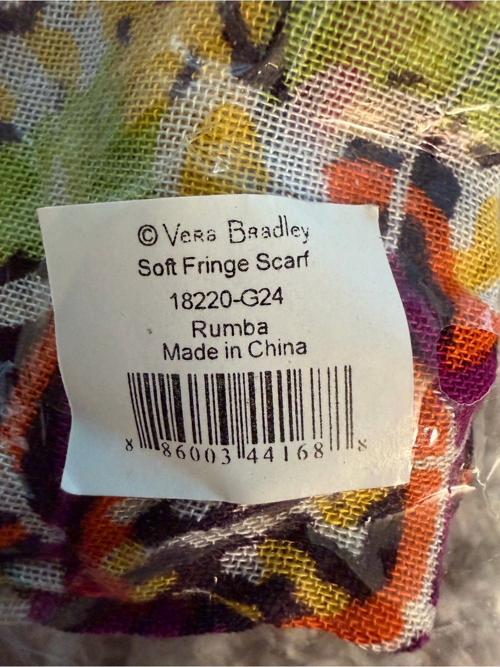 Vera Bradley Soft Fringe Scarf Rumba Floral Like New Retired - Picture 2 of 2